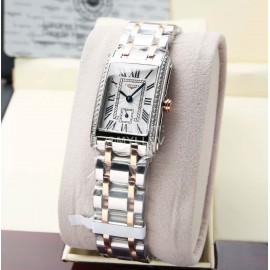 Longines Steel Strap Roman Numeral Square Dial Watch
