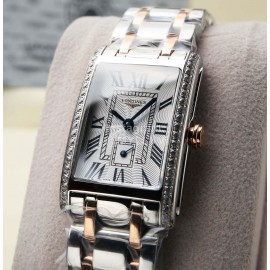 Longines Steel Strap Roman Numeral Square Dial Watch
