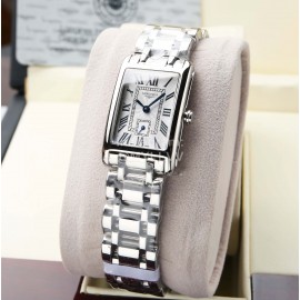 Longines Silver Steel Strap Square Dial Watch