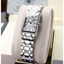 Longines Silver Steel Strap Square Dial Watch
