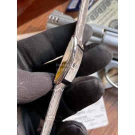 Longines Roman Numeral Square Dial Leather Strap Watch