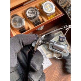 Longines Roman Numeral Square Dial Black Leather Strap Watch