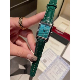 Longines Green Square Dial Quartz Watch For Women