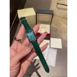 Longines Green Square Dial Quartz Watch For Women