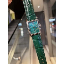 Longines Green Square Dial Quartz Watch For Women