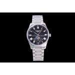 Longines Lunar Phase Watch Steel Strap Watch Black