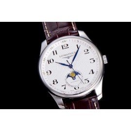 Longines Lunar Phase Watch Brown Leather Strap Watch