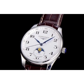 Longines Lunar Phase Watch Brown Leather Strap Watch