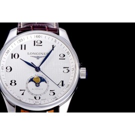 Longines Lunar Phase Watch Brown Leather Strap Watch