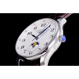 Longines Lunar Phase Watch Brown Leather Strap Watch