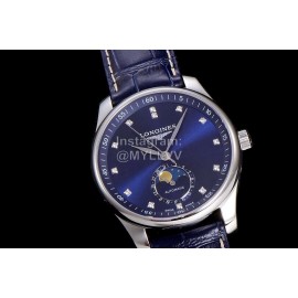 Longines Lunar Phase Watch Leather Strap Watch Navy
