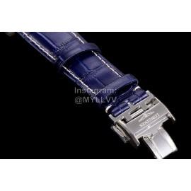 Longines Lunar Phase Watch Leather Strap Watch Navy