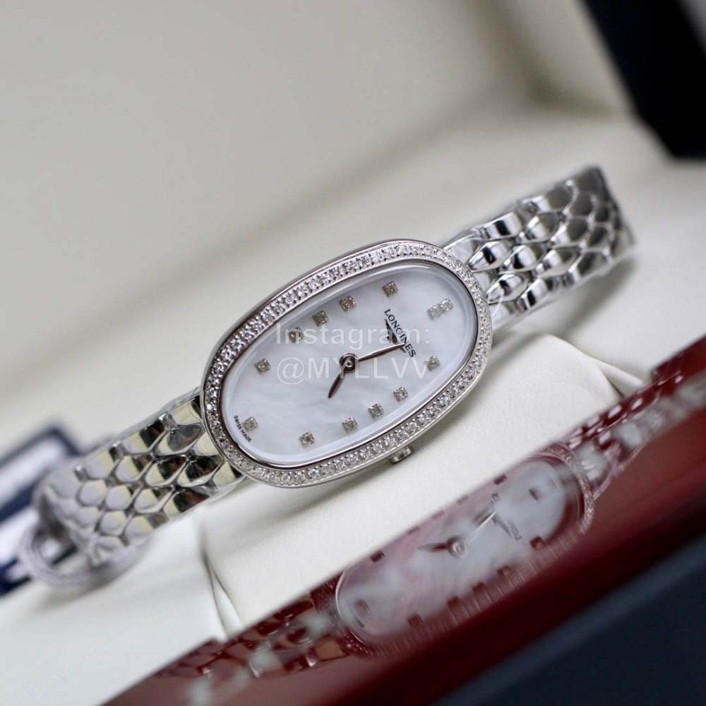 Longines Ultra Thin Dial Diamond Quartz Watch For Women