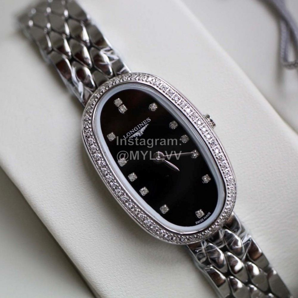 Longines Ultra Thin Dial Quartz Watch For Women Black