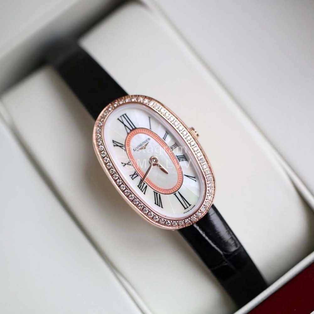 Longines Diamond Ultra Thin Dial Quartz Watch For Women