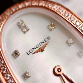 Longines Ultra Thin Dial Leather Strap Quartz Watch For Women