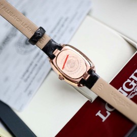 Longines Ultra Thin Dial Leather Strap Quartz Watch For Women