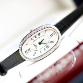 Longines Ultra Thin Dial Black Leather Strap Quartz Watch For Women