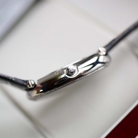 Longines Ultra Thin Dial Black Leather Strap Quartz Watch For Women