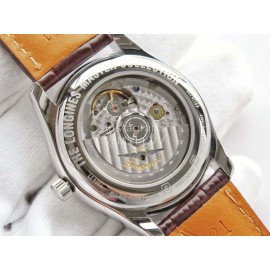 Longines Lunar Phase Leather Strap White Dial Watch