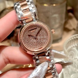 Longines 316 Refined Steel Diamond Dial Watch Rose Gold