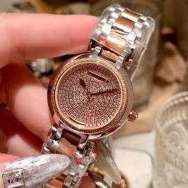 Longines 316 Refined Steel Diamond Dial Watch Rose Gold
