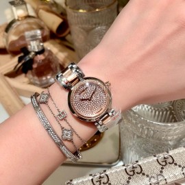 Longines 316 Refined Steel Diamond Dial Watch Rose Gold