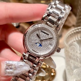 Longines New 316 Refined Steel Diamond Dial Watch Silver