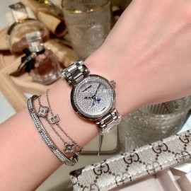 Longines New 316 Refined Steel Diamond Dial Watch Silver