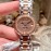 Longines New 316 Refined Steel Diamond Dial Watch Rose Gold