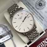 Longines White Dial Steel Strap Watch For Men And Women
