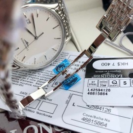 Longines White Dial Steel Strap Watch For Men And Women