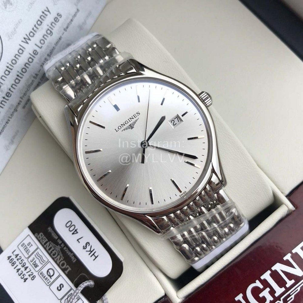 Longines Steel Strap White Dial Watch For Men And Women
