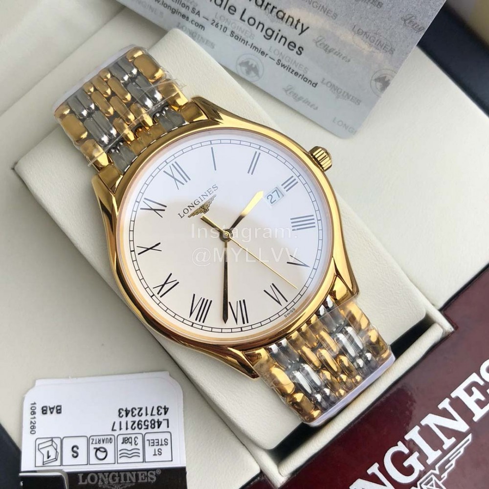 Longines Roman Numeral Dial Watch For Men And Women Gold