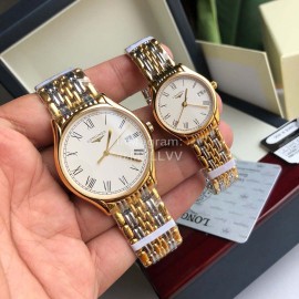 Longines Roman Numeral Dial Watch For Men And Women Gold
