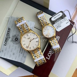 Longines Roman Numeral Dial Watch For Men And Women Gold