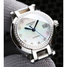 Longines Diamond Waterproof Silver Steel Strap Watch