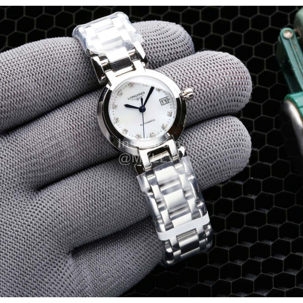 Longines Diamond Waterproof Steel Strap Watch Silver