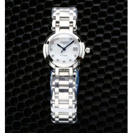 Longines Diamond Waterproof Steel Strap Watch Silver