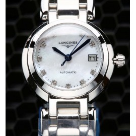 Longines Diamond Waterproof Steel Strap Watch Silver