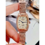 Longines Wine Barrel Shaped Fine Steel Case Watch Rose Gold