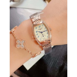 Longines Wine Barrel Shaped Fine Steel Case Watch Rose Gold