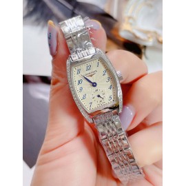 Longines Wine Barrel Shaped Fine Steel Case Watch Silver