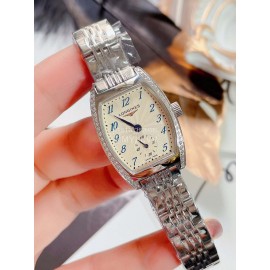 Longines Wine Barrel Shaped Fine Steel Case Watch Silver