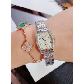 Longines Wine Barrel Shaped Fine Steel Case Watch Silver