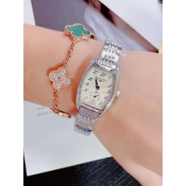 Longines Wine Barrel Shaped Fine Steel Case Watch Silver