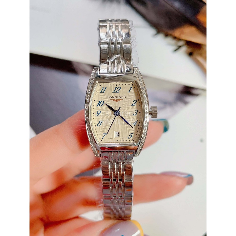 Longines New Wine Barrel Shaped Fine Steel Case Watch Silver