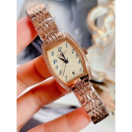 Longines New Wine Barrel Shaped Fine Steel Case Watch Rose Gold
