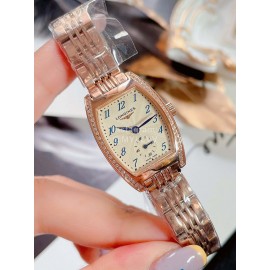 Longines New Wine Barrel Shaped Fine Steel Case Watch Rose Gold