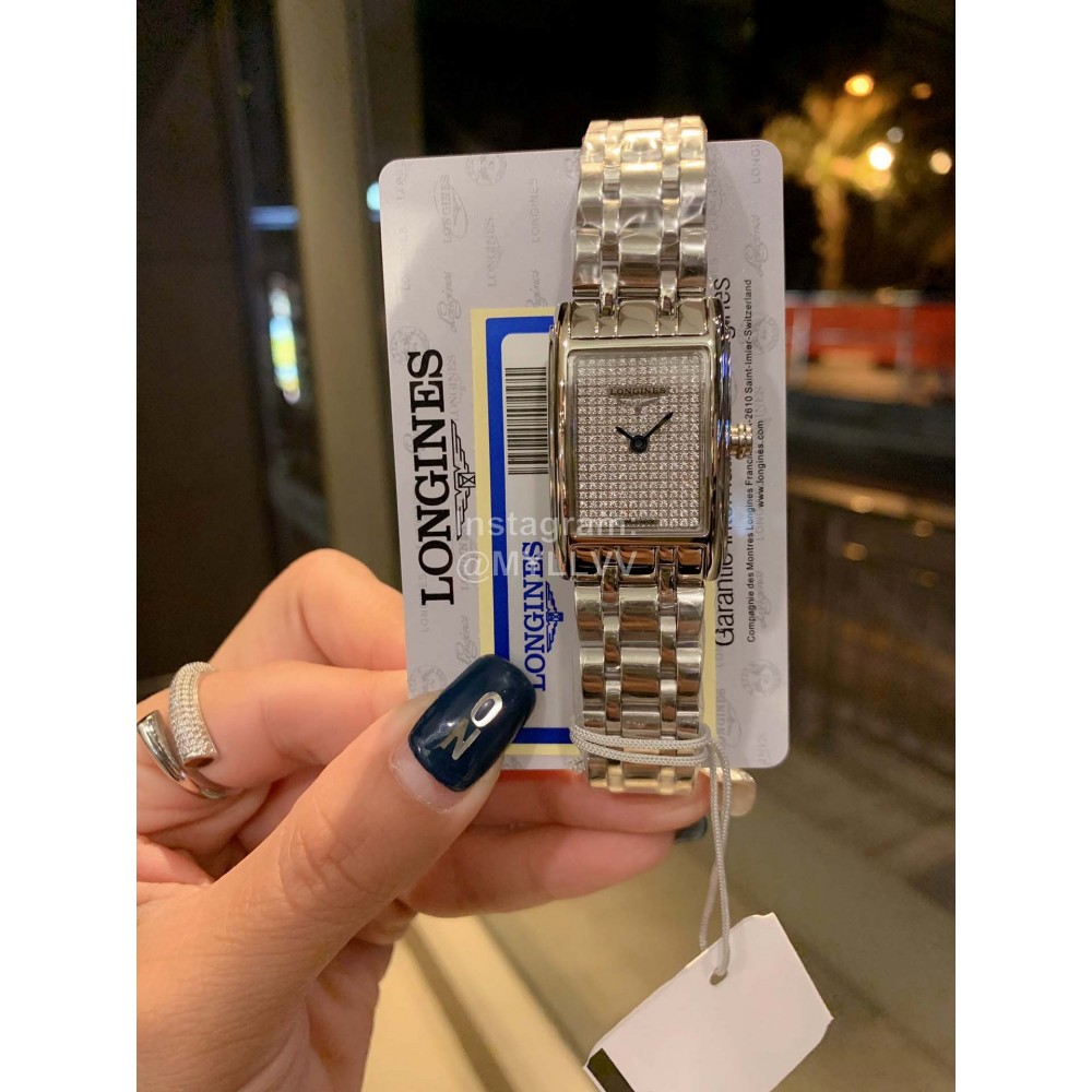 Longines Steel Strap Square Dial Watch Silver